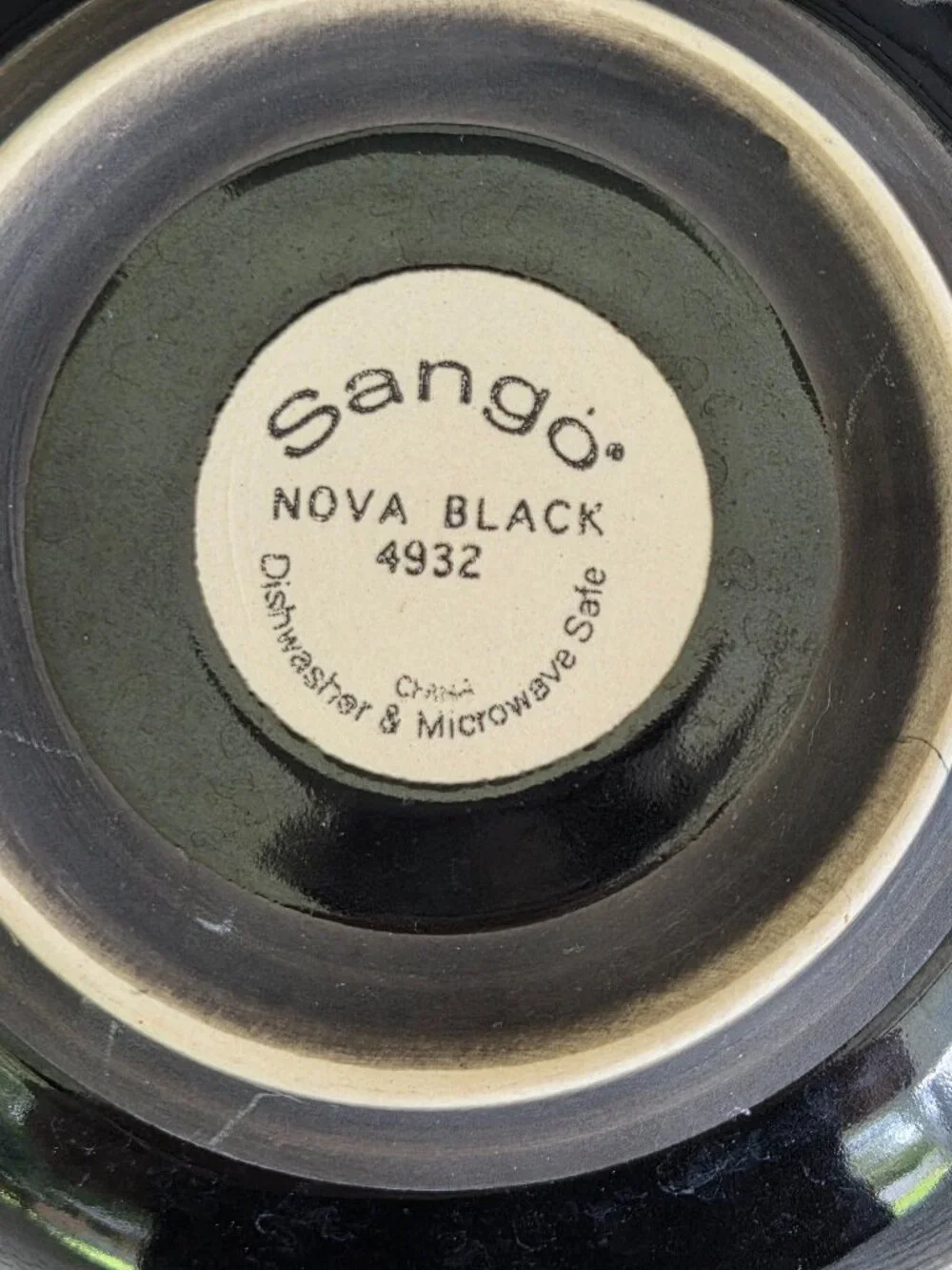 Sango Nova Black 4932 Cereal Bowls Set of 8 Black Stoneware 6 3/4” Discontinued